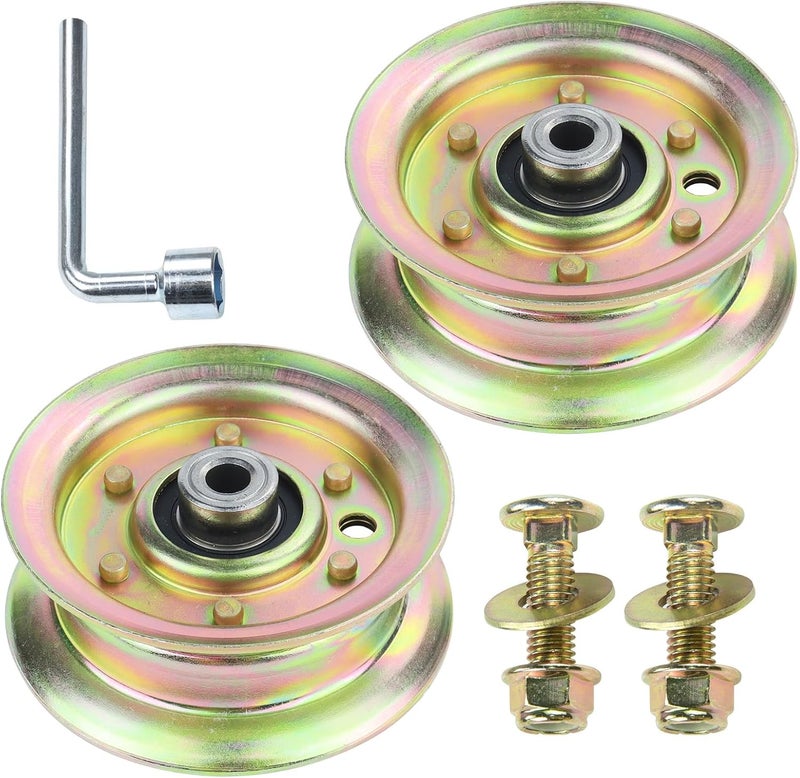 POSFLAG 2 Pack 532177968 Husqvarna Idler Pulley Replaces 532193197 Husqvarna Idler Pulley, 177968 Pulley, 193197 Pulley, Ariens 21546308 Idler Pulley for Husqvarna YTH24V48, YTH22V46, YTH2348 Tractors - Image 1